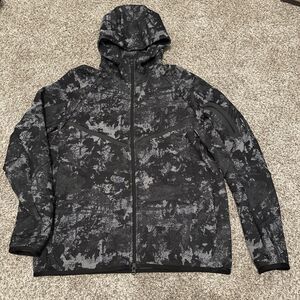 Nike Tech Fleece Full Zip Hoodie Jacket Mens Large Black Gray HV5055-060 Camo